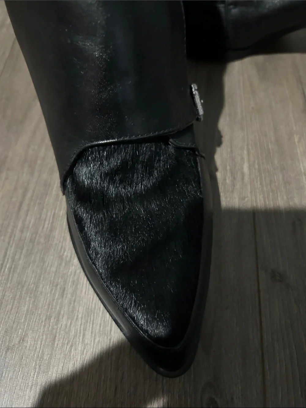 Circus by Sam Edelman Black Leather Ankle Booties with Buckles